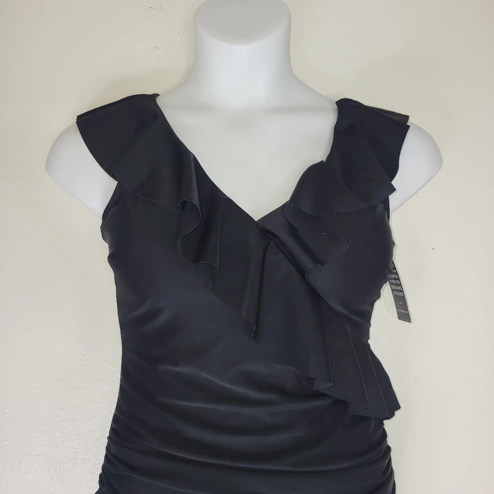 Black Ruffled One-Piece Swimsuit - Picture 2 of 13